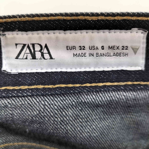 ザラ ZARA TRF ワイドレッグ クロスウエスト ハイウエスト ジーンズ アシメフロントデザイン ワイド ストレート デニム パンツ レディース FR:32