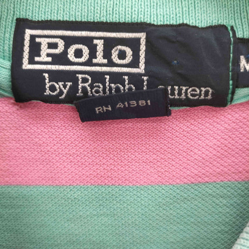 ポロバイラルフローレン Polo by RALPH LAUREN ポニー 刺繍 ボーダー S/S ポロシャツ メンズ import:M