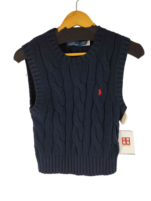ポロバイラルフローレン Polo by RALPH LAUREN スモールポニー刺繍 ケーブルコットンニット ベスト レディース JPN:M