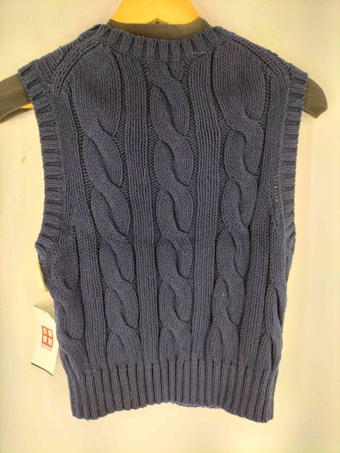 ポロバイラルフローレン Polo by RALPH LAUREN スモールポニー刺繍 ケーブルコットンニット ベスト レディース JPN:M