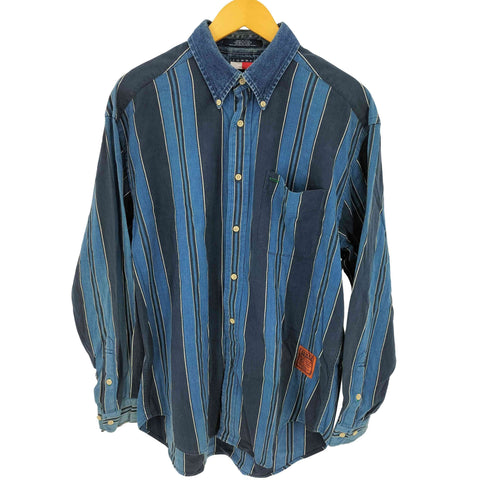 トミーヒルフィガー TOMMY HILFIGER 90s ストライプ ボタンダウンシャツ メンズ import:L