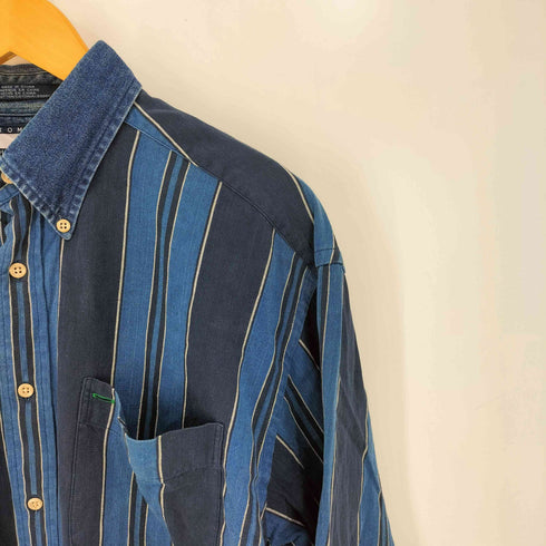 トミーヒルフィガー TOMMY HILFIGER 90s ストライプ ボタンダウンシャツ メンズ import:L