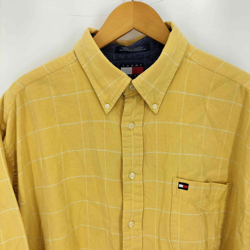 トミーヒルフィガー TOMMY HILFIGER 90s コットン チェック ボタンダウン 長袖シャツ メンズ import:XL
