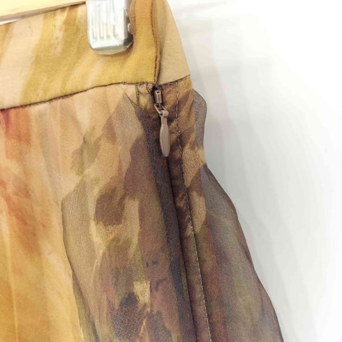 アメリ AMERI UND WILLOW PAINT PLEATS SKIRT 総柄プリーツロングスカート レディース m