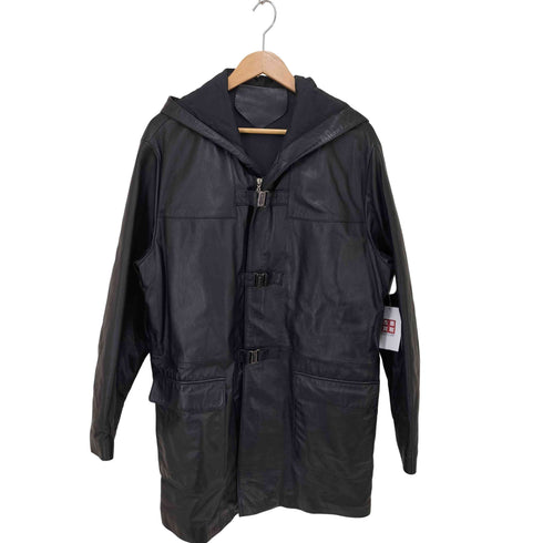 lamb leather ラムレザー フーデッドコート メンズ