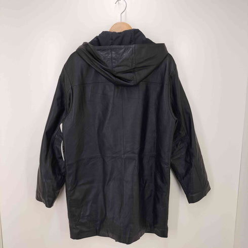 lamb leather ラムレザー フーデッドコート メンズ