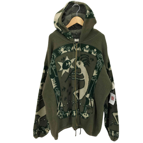 ARTESANIAS エクアドル製 総柄 ウールニット パーカー import メンズ XXL