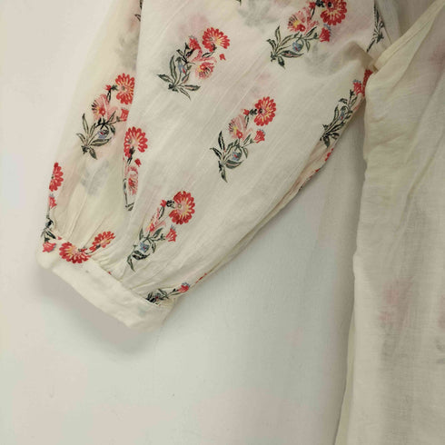 ザラ ZARA 花柄 ティアード コットン ロング ワンピース レディース import:M