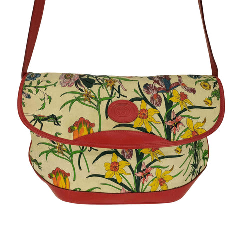 グッチ GUCCI 80S OLD イタリア製 フローラ ショルダーバッグ レディース