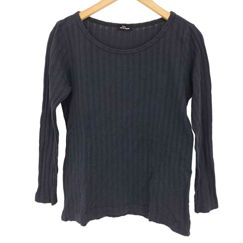 トリココムデギャルソン tricot COMME des GARCONS クルーネック リブ ストライプ 長袖カットソー レディース