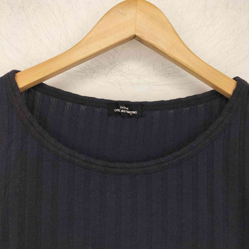 トリココムデギャルソン tricot COMME des GARCONS クルーネック リブ ストライプ 長袖カットソー レディース