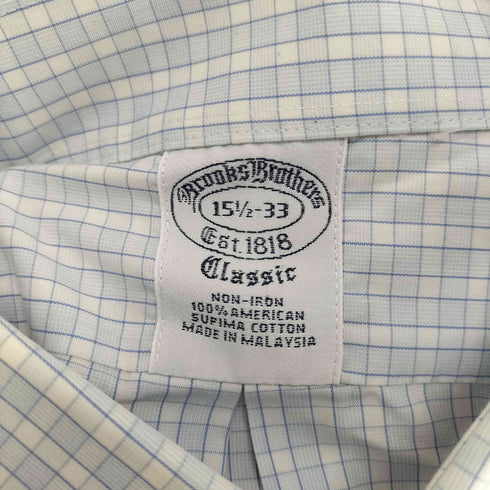ブルックスブラザーズ BROOKS BROTHERS チェック柄レギュラーシャツ メンズ 15 1/2-33