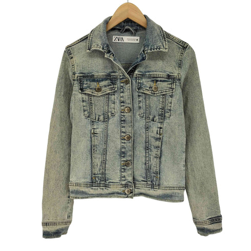 ザラ ZARA USED加工 ストレッチ デニムジャケット メンズ import:XS