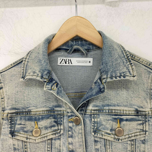 ザラ ZARA USED加工 ストレッチ デニムジャケット メンズ import:XS