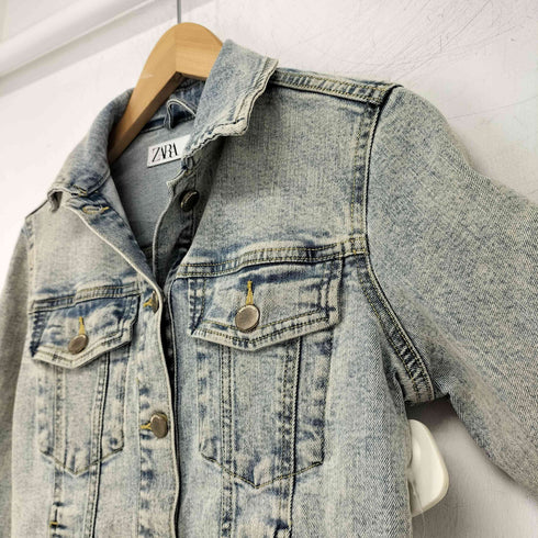 ザラ ZARA USED加工 ストレッチ デニムジャケット メンズ import:XS