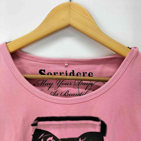 sorridere ラインストーン リボン プリントTシャツ レディース JPN:M