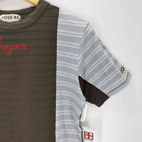 JOUR/NÉ ジョルネ 3D パネル マルチ ボーダー S/S Tシャツ レディース FREE