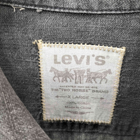 リーバイス Levis TWO HORSE BRAND ビッグシルエット 長袖 ブラックデニムシャツ メンズ XL