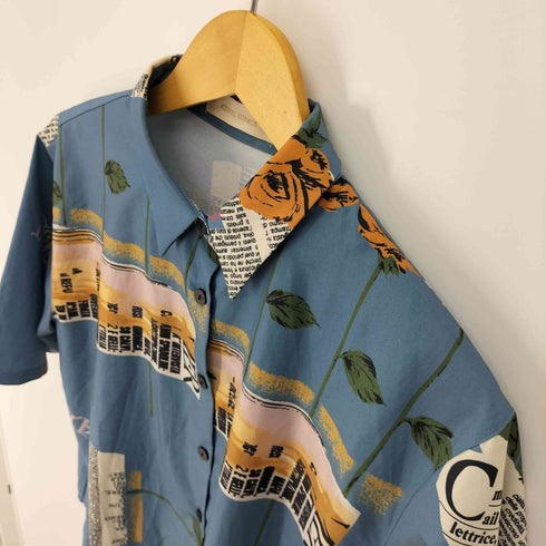 KERNEL COSMOS 総柄 S/S シャツ レディース import:M