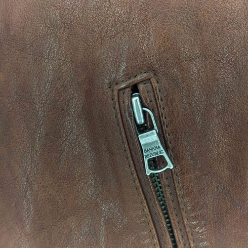 バナナリパブリック BANANA REPUBLIC 00S 牛革 ロングスリーブ レザージャケット レディース S