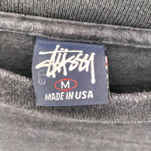 ステューシー Stussy 90s USA製 OLD 紺タグ シングルステッチ ドラゴンブラックフェード 半袖Tシャツ メンズ M
