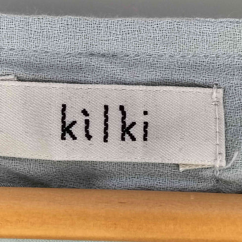 KILKI 花柄 リボン Vネック長袖ワンピース レディース