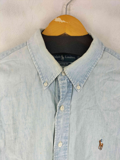 ラルフローレン RALPH LAUREN CUSTOM FIT ミニポニー刺繍 L/S BDシャツ メンズ import:XL