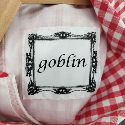 GOBLIN ギンガムチェック レース ギャザー ワンピース レディース