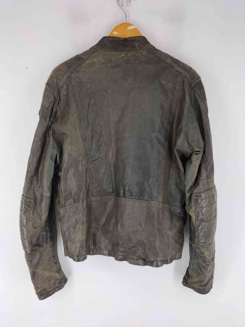 ディーゼル DIESEL 羊革 裏地ペイズリー シングルライダースジャケット メンズ import:L