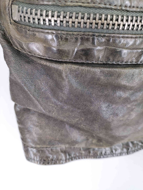 ディーゼル DIESEL 羊革 裏地ペイズリー シングルライダースジャケット メンズ import:L