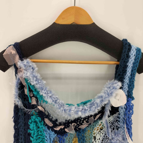 編み込み ハンドメイド ニット ベスト レディース