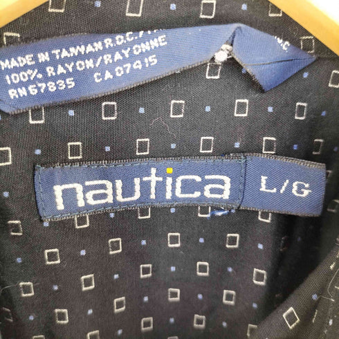 ノーティカ NAUTICA 80-90s 総柄 レーヨンシャツ メンズ L
