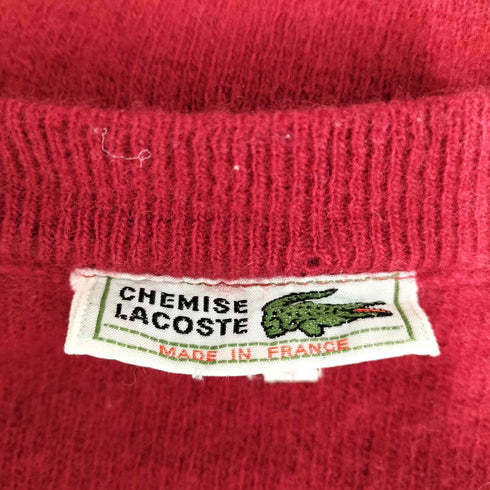 シュミーズラコステ CHEMISE LACOSTE 70-80S OLD MADE IN FRANCE フランス製 Vネック ユーロ ウール ニット セーター メンズ 4