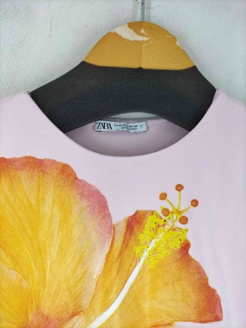 ザラ ZARA 花プリント s/s Tシャツ レディース import:M