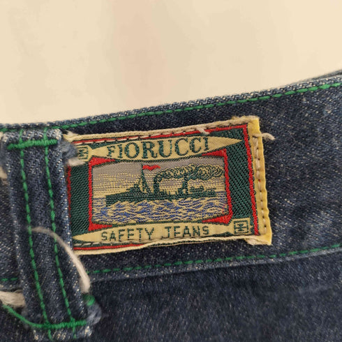 FIORUCCI YKK 片爪 グリーンステッチセミフレアデニムパンツ Y2K レディース 28