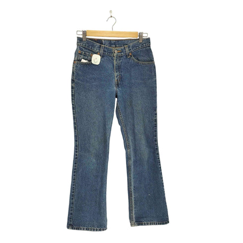 リーバイス Levis 00s ボタン裏230 517 SLIM FIT BOOT CUT ジップフライセミフレアデニムパンツ レディース S