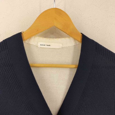 サカイラック sacai luck 15SS バイカラーコットンニット カーディガン レディース 1