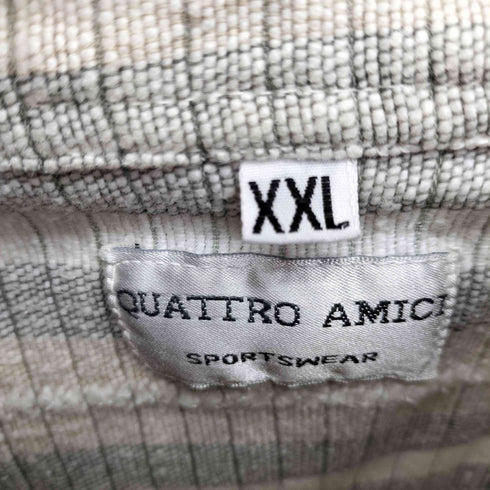 Quattro Quarti SPORTS wear チェック ボーダー L/S シャツ メンズ XXXL