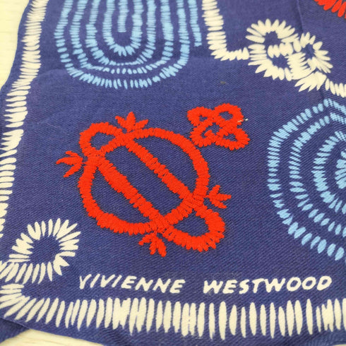 ヴィヴィアンウエストウッド Vivienne Westwood オーブプリント スクイグル柄 ハンカチ メンズ