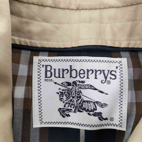 バーバリーズ BURBERRYS 80-90S OLD 白タグ 英国製 裏地ノバチェック ガンフラップ付き ダブル バルマカーン ステンカラー ロング コート メンズ