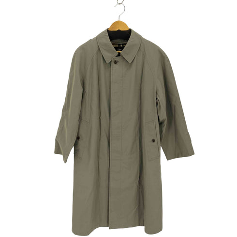 バーバリーロンドン BURBERRY LONDON 裏地ノバチェック 比翼ステンカラーコート カーキ メンズ 90-165-4