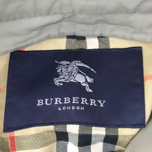 バーバリーロンドン BURBERRY LONDON 裏地ノバチェック 比翼ステンカラーコート カーキ メンズ 90-165-4
