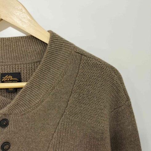 エルエルビーン L.L.Bean 00s 筆記体タグ復刻 ヘンリーネック コットンウール ニット セーター メンズ import:XL