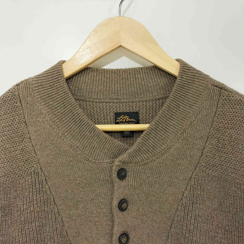 エルエルビーン L.L.Bean 00s 筆記体タグ復刻 ヘンリーネック コットンウール ニット セーター メンズ import:XL