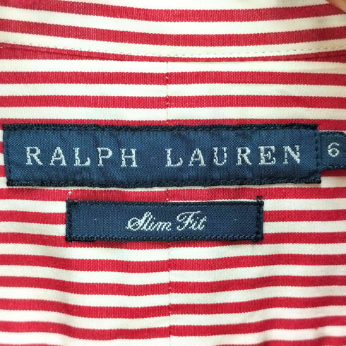 ラルフローレン RALPH LAUREN ストライプ長袖シャツ 袖ポニー slim fit レディース UK:6