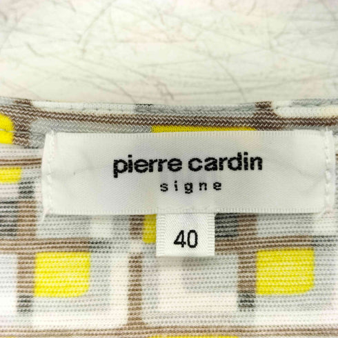 ピエールカルダン pierre cardin クルーネック 総柄 デザイン カットソー レディース 40