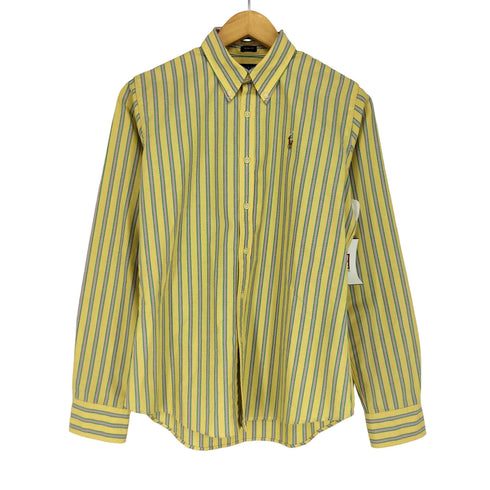 ラルフローレン RALPH LAUREN ストライプシャツ ポニー刺繍 slim fit レディース UK:8