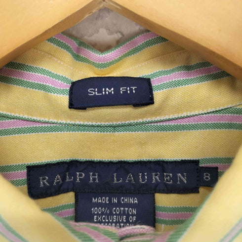 ラルフローレン RALPH LAUREN ストライプシャツ ポニー刺繍 slim fit レディース UK:8
