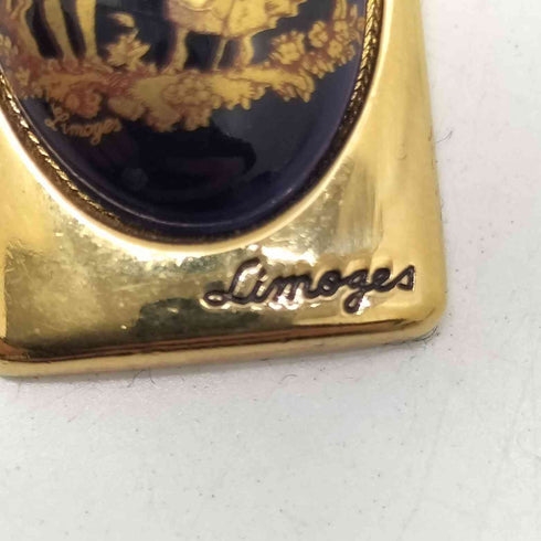 Limoges K18GP ストーン プレート チェーン ネックレス メンズ