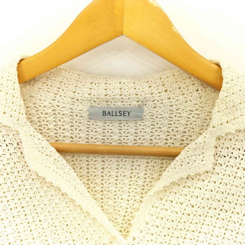ボールジー BALLSEY 襟付き 編みニットカーディガン レディース